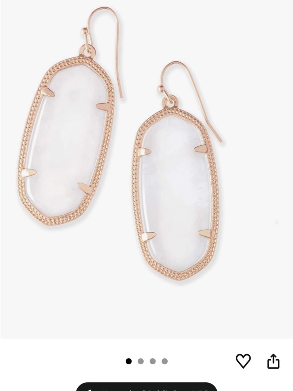 Kendra Scott Rose Gold Mother-of-Pearl Dangle Elle Earrings - Picture 2 of 9